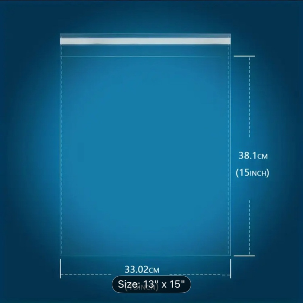 Pack of 50 Clear Poly  Bags 13 x 15